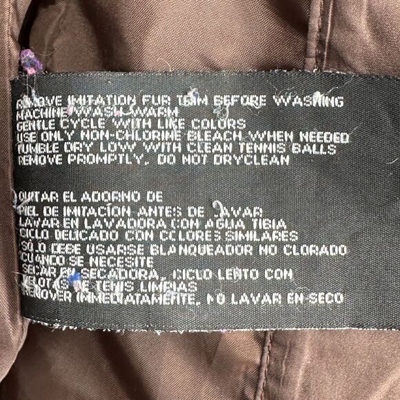 Weatherproof Garment Co Womens Down Parka Puffer Jacket Coat Size M Brown Long - Picture 10 of 12